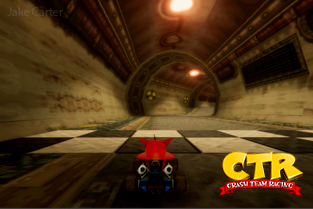 Photo of a HD Reshader mod for the original Crash Team Racing for the PS1